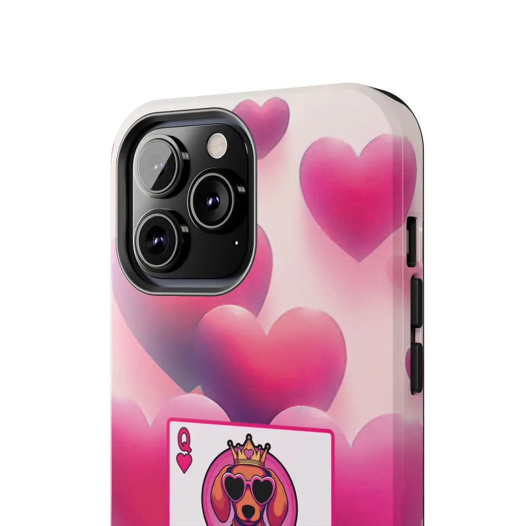 Queen of My Heart Pink Phone Case – Doxie Edition by Sweet Roo Bou™