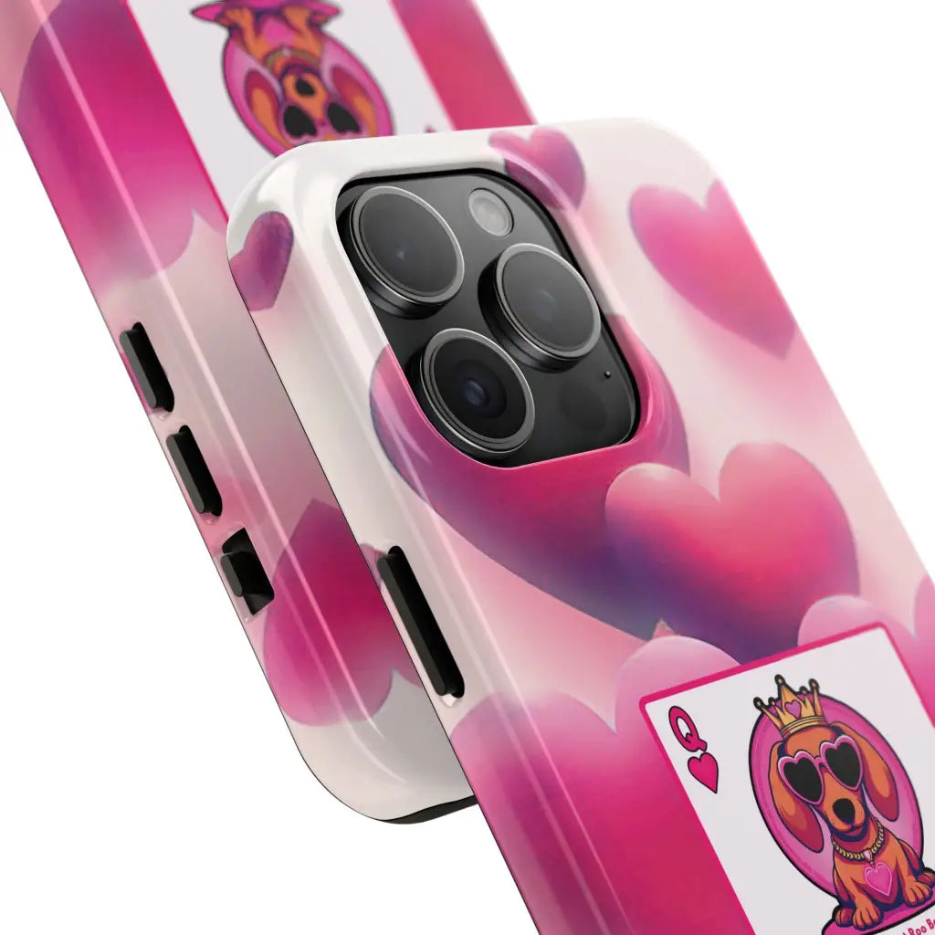 Queen of My Heart Pink Phone Case – Doxie Edition by Sweet Roo Bou™