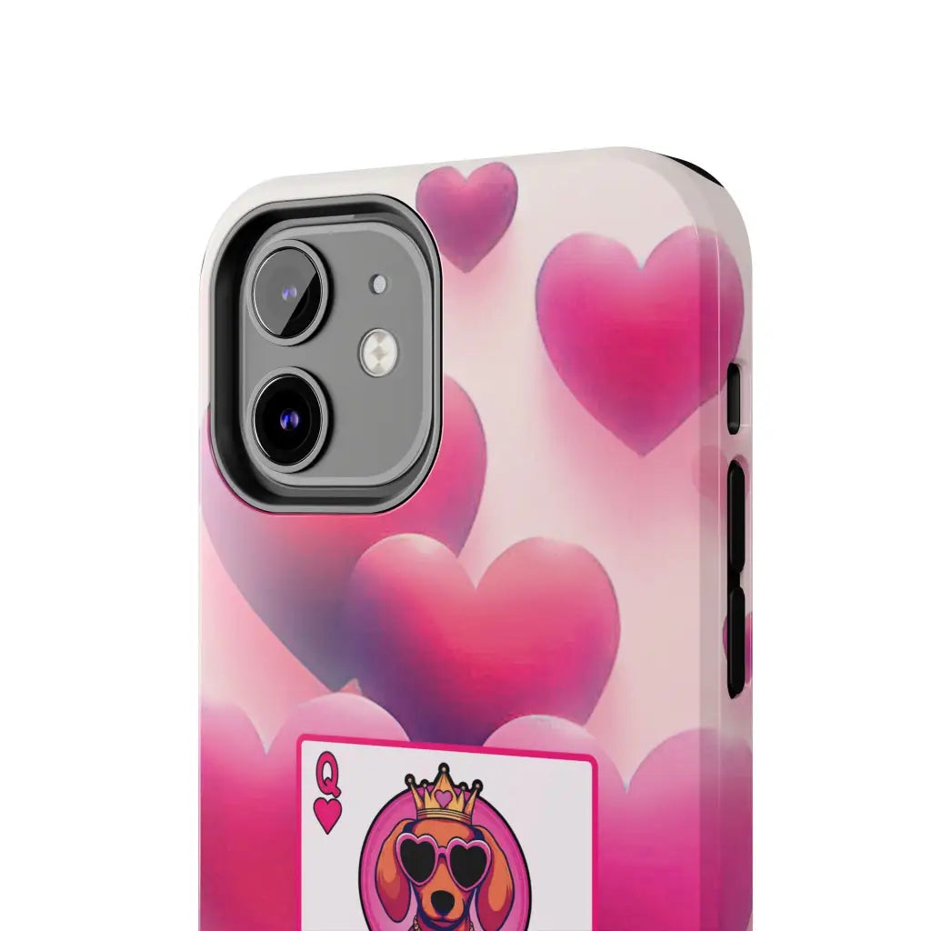 Queen of My Heart Pink Phone Case – Doxie Edition by Sweet Roo Bou™