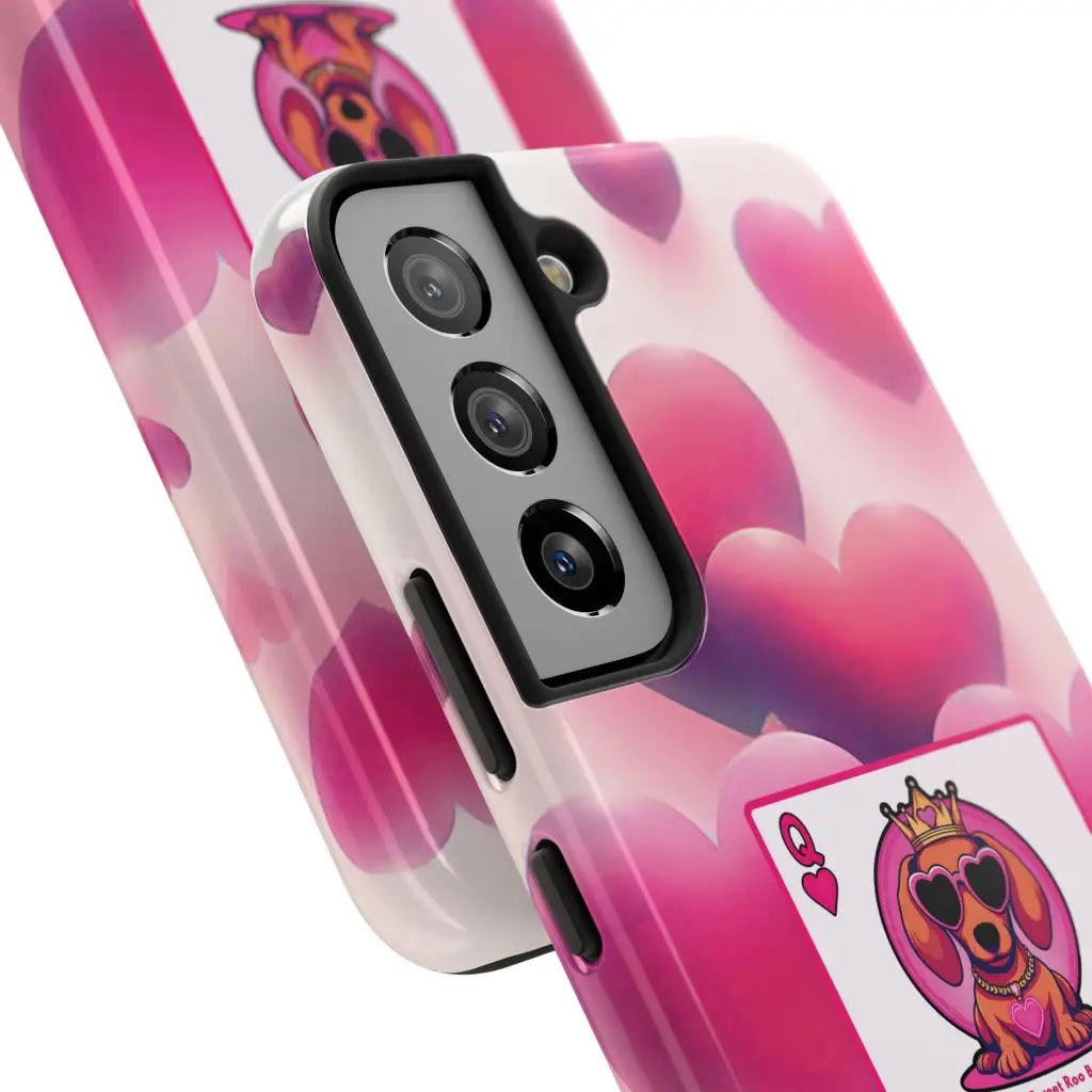 Queen of My Heart Pink Phone Case – Doxie Edition by Sweet Roo Bou™