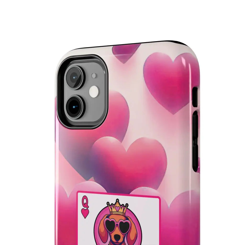 Queen of My Heart Pink Phone Case – Doxie Edition by Sweet Roo Bou™