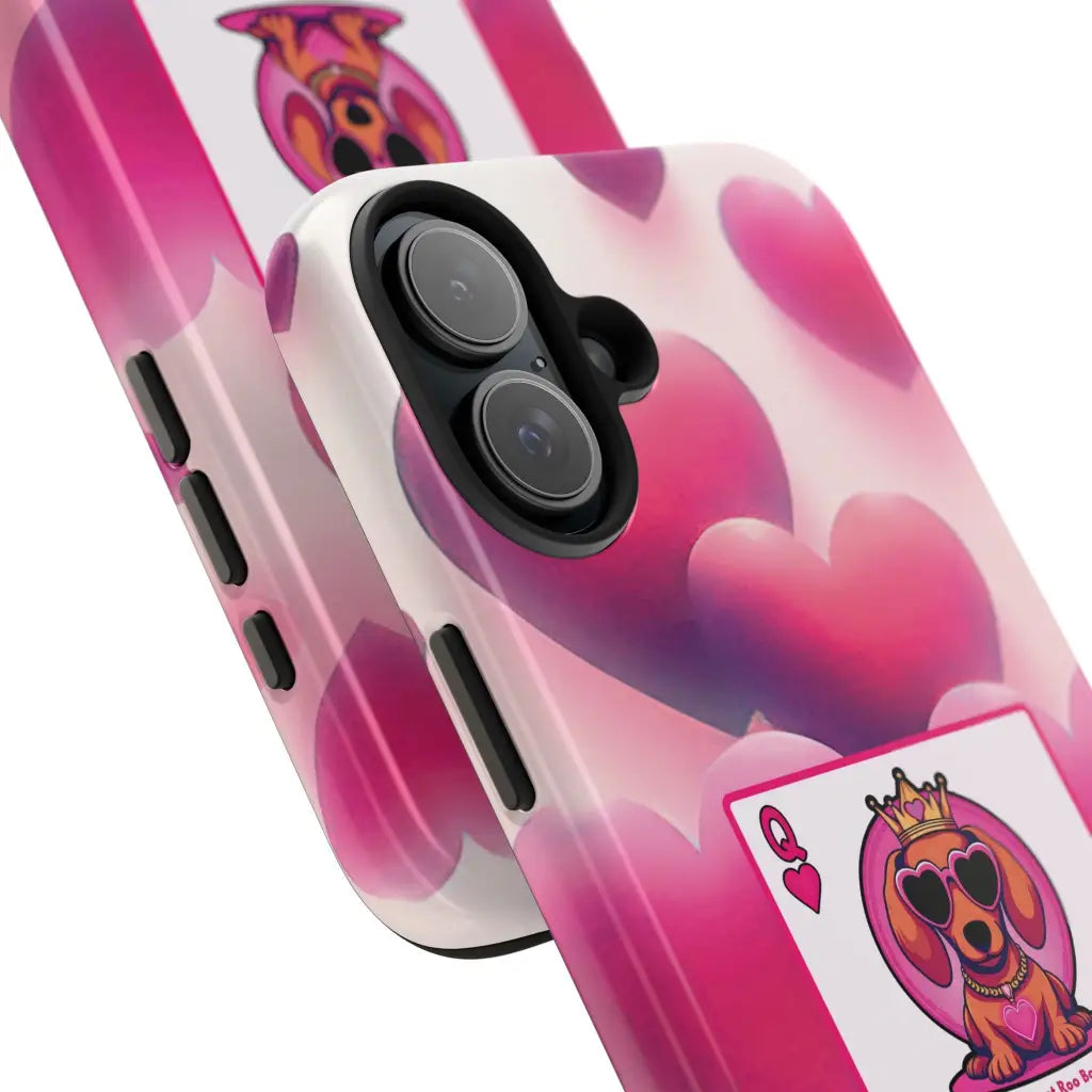 Queen of My Heart Pink Phone Case – Doxie Edition by Sweet Roo Bou™