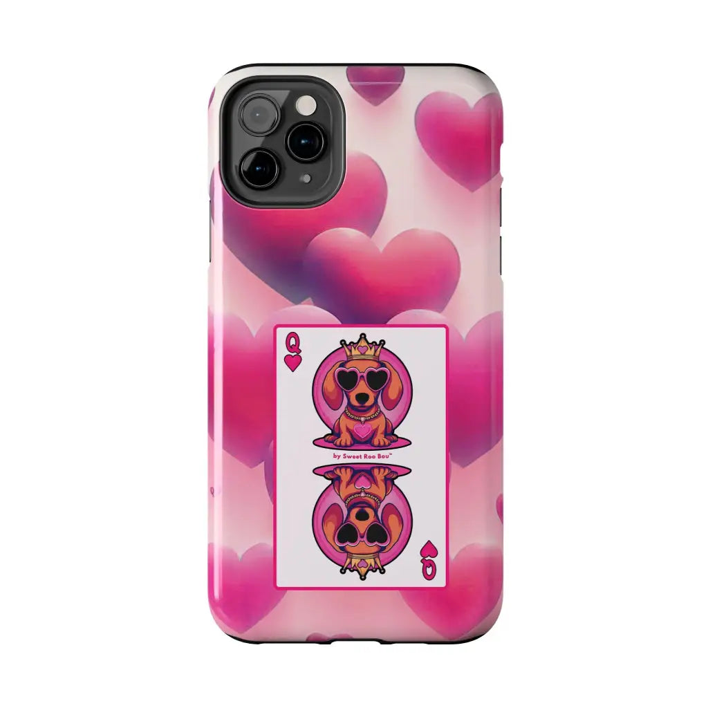 Queen of My Heart Pink Phone Case – Doxie Edition by Sweet Roo Bou™