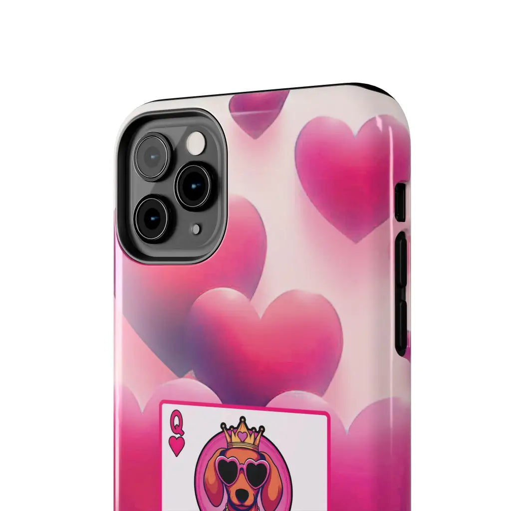 Queen of My Heart Pink Phone Case – Doxie Edition by Sweet Roo Bou™