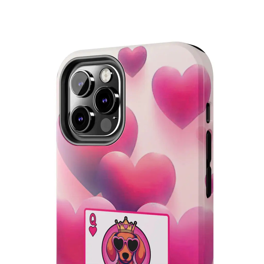 Queen of My Heart Pink Phone Case – Doxie Edition by Sweet Roo Bou™