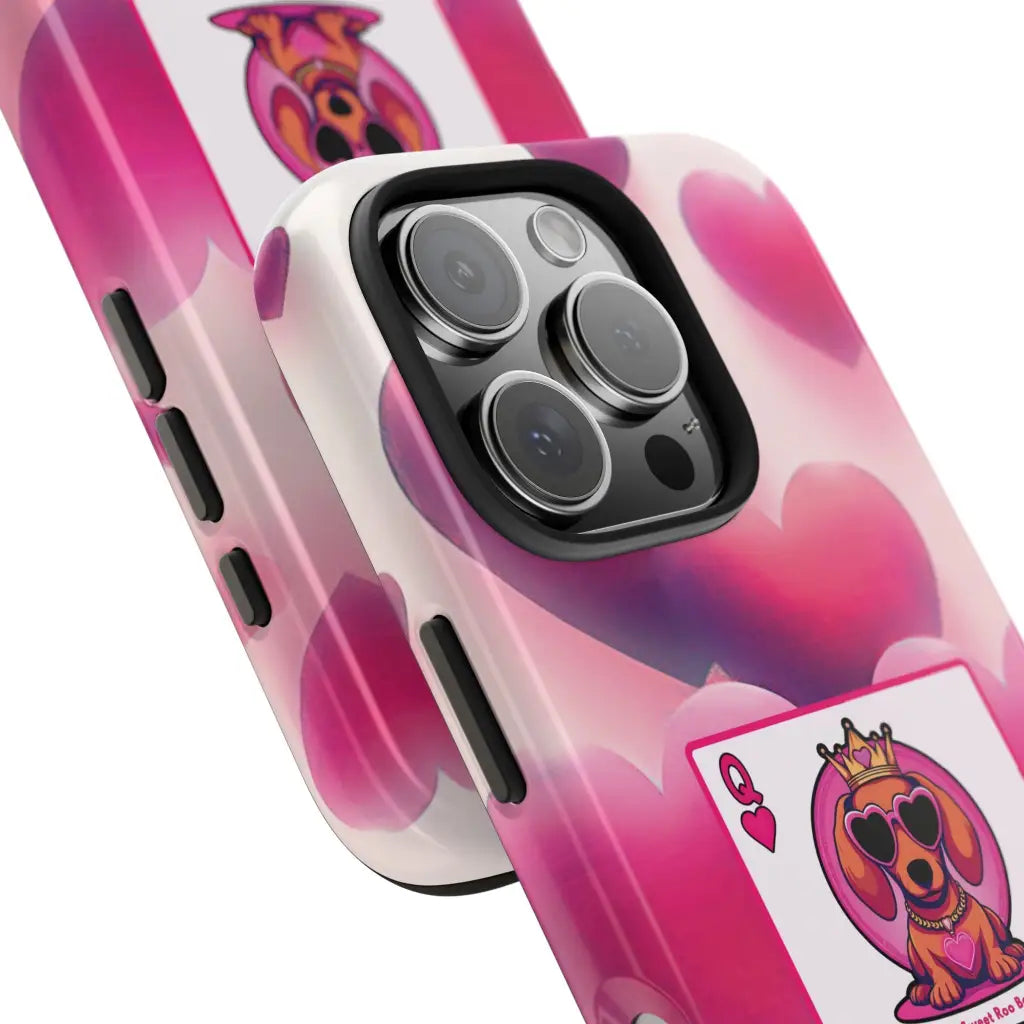 Queen of My Heart Pink Phone Case – Doxie Edition by Sweet Roo Bou™