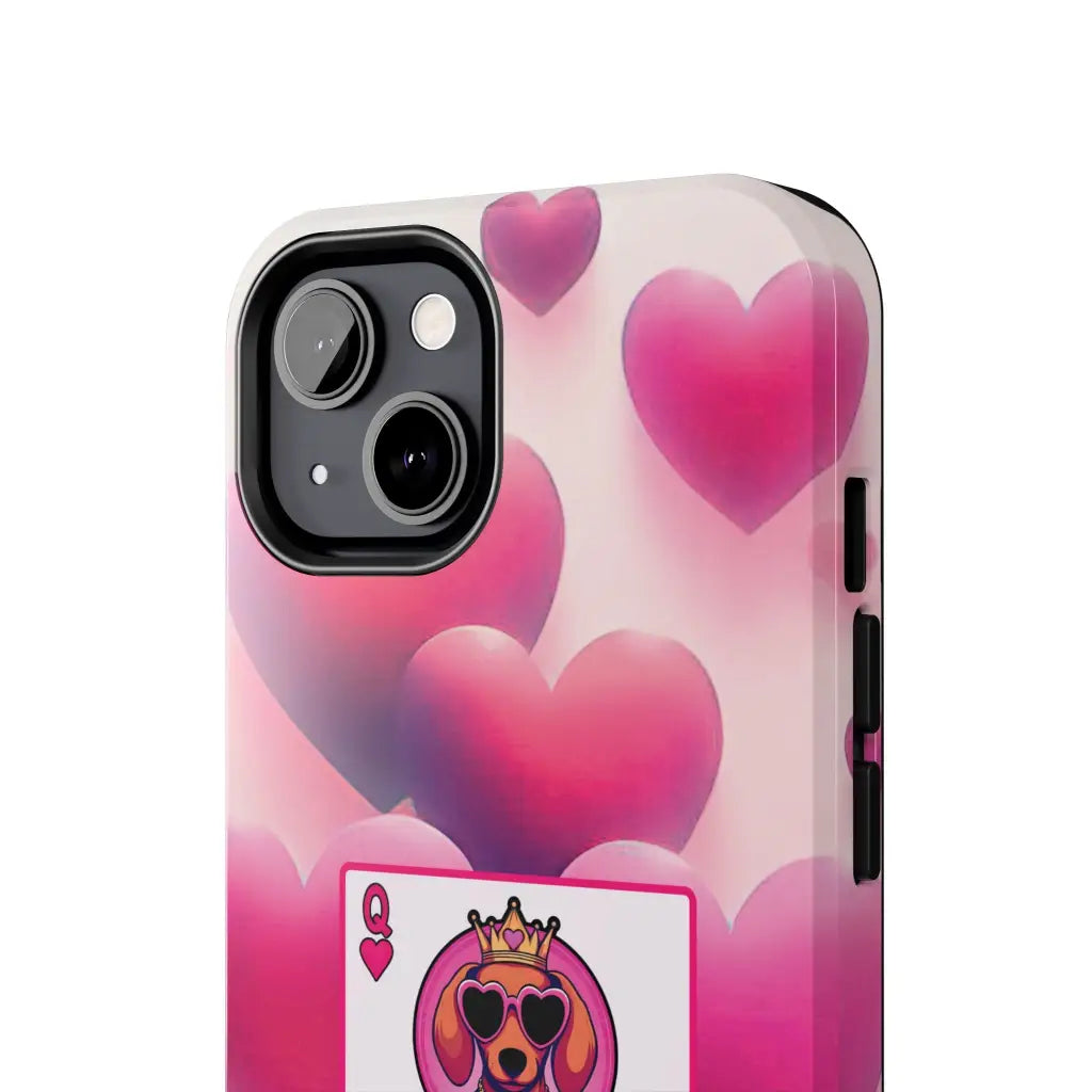 Queen of My Heart Pink Phone Case – Doxie Edition by Sweet Roo Bou™