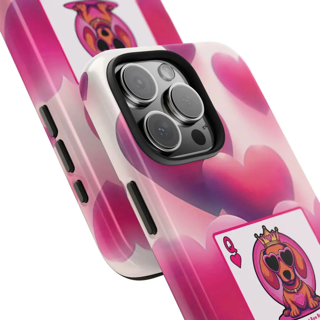 Queen of My Heart Pink Phone Case – Doxie Edition by Sweet Roo Bou™