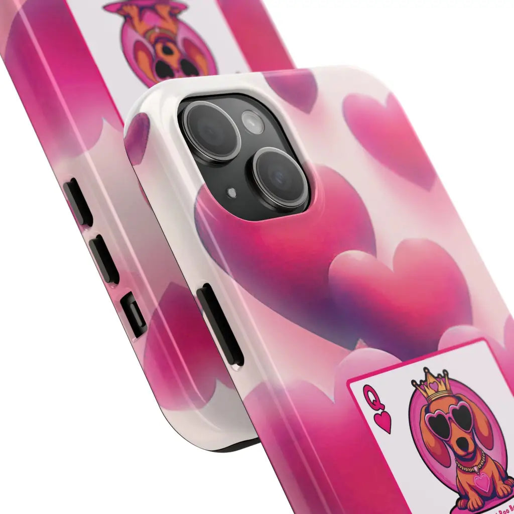 Queen of My Heart Pink Phone Case – Doxie Edition by Sweet Roo Bou™