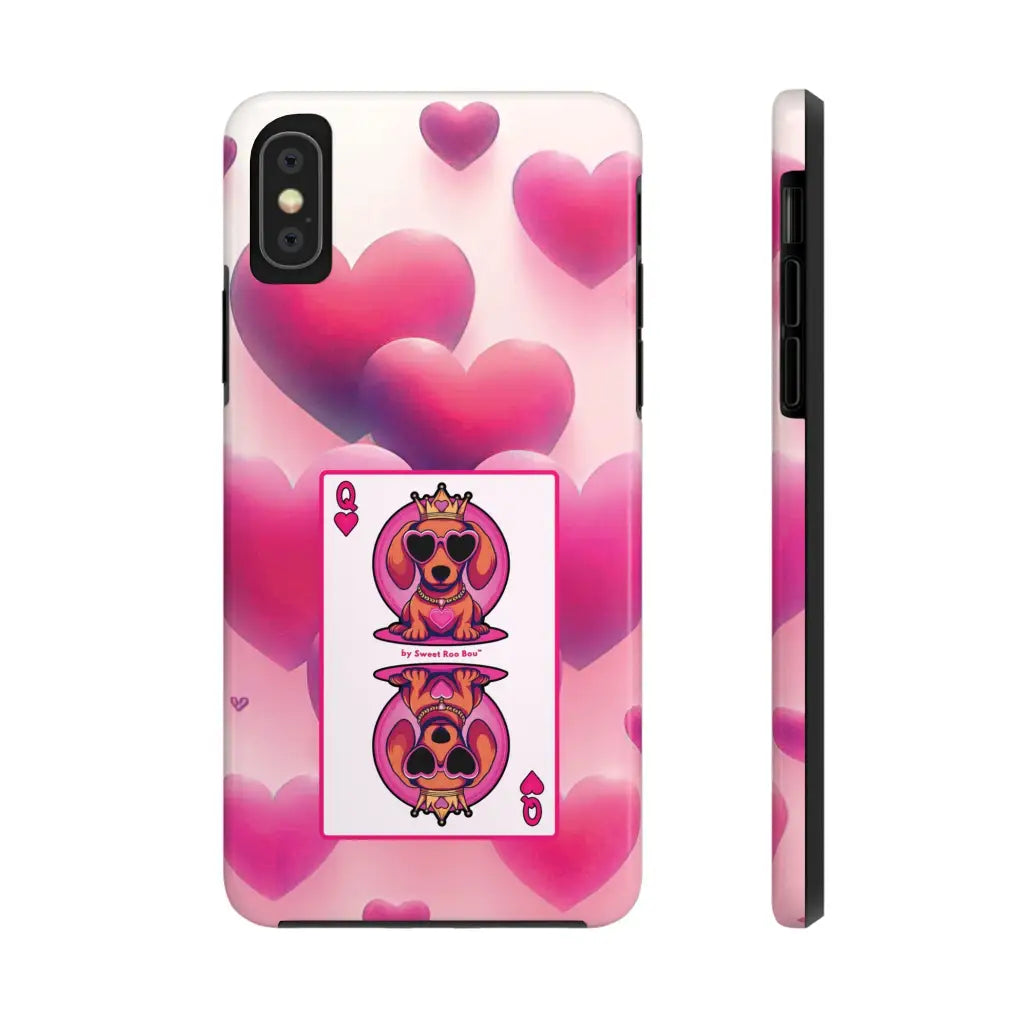 Queen of My Heart Pink Phone Case – Doxie Edition by Sweet Roo Bou™