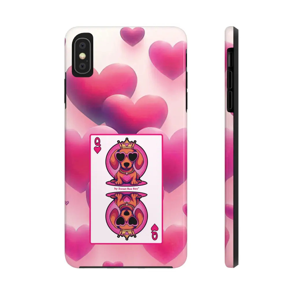 Queen of My Heart Pink Phone Case – Doxie Edition by Sweet Roo Bou™