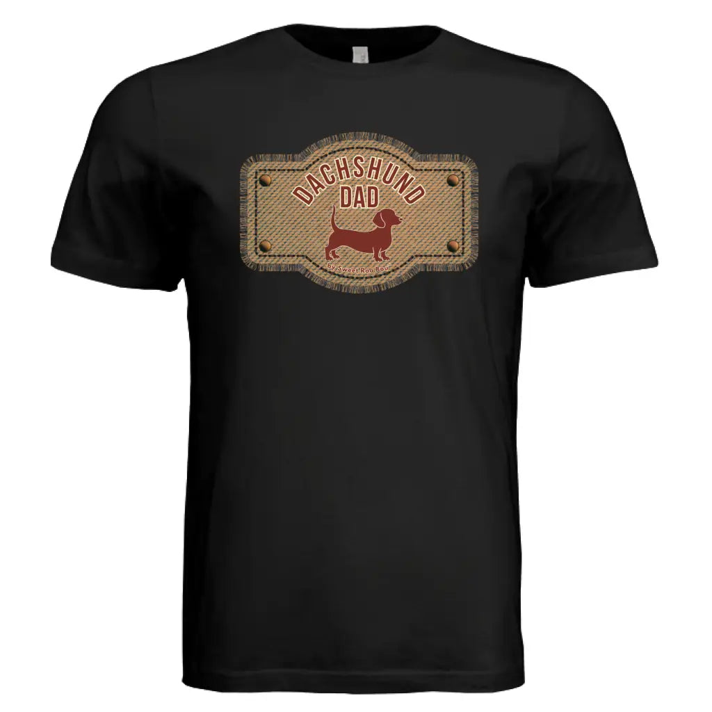 Exclusive red dachshund dad tee featuring artwork by Sweet Roo Bou™. A doxie must-have! Soft BELLA + CANVAS fit