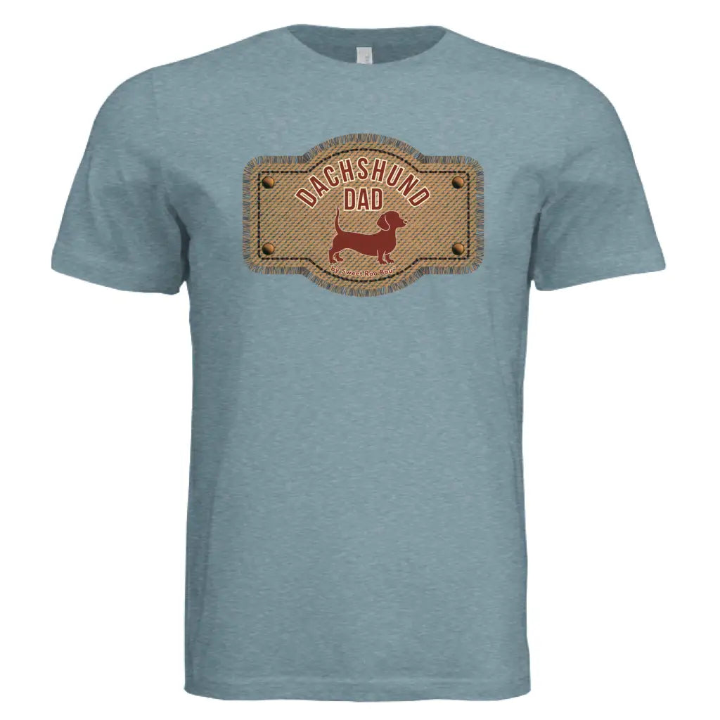 Exclusive red dachshund dad tee featuring artwork by Sweet Roo Bou™. A doxie must-have! Soft BELLA + CANVAS fit