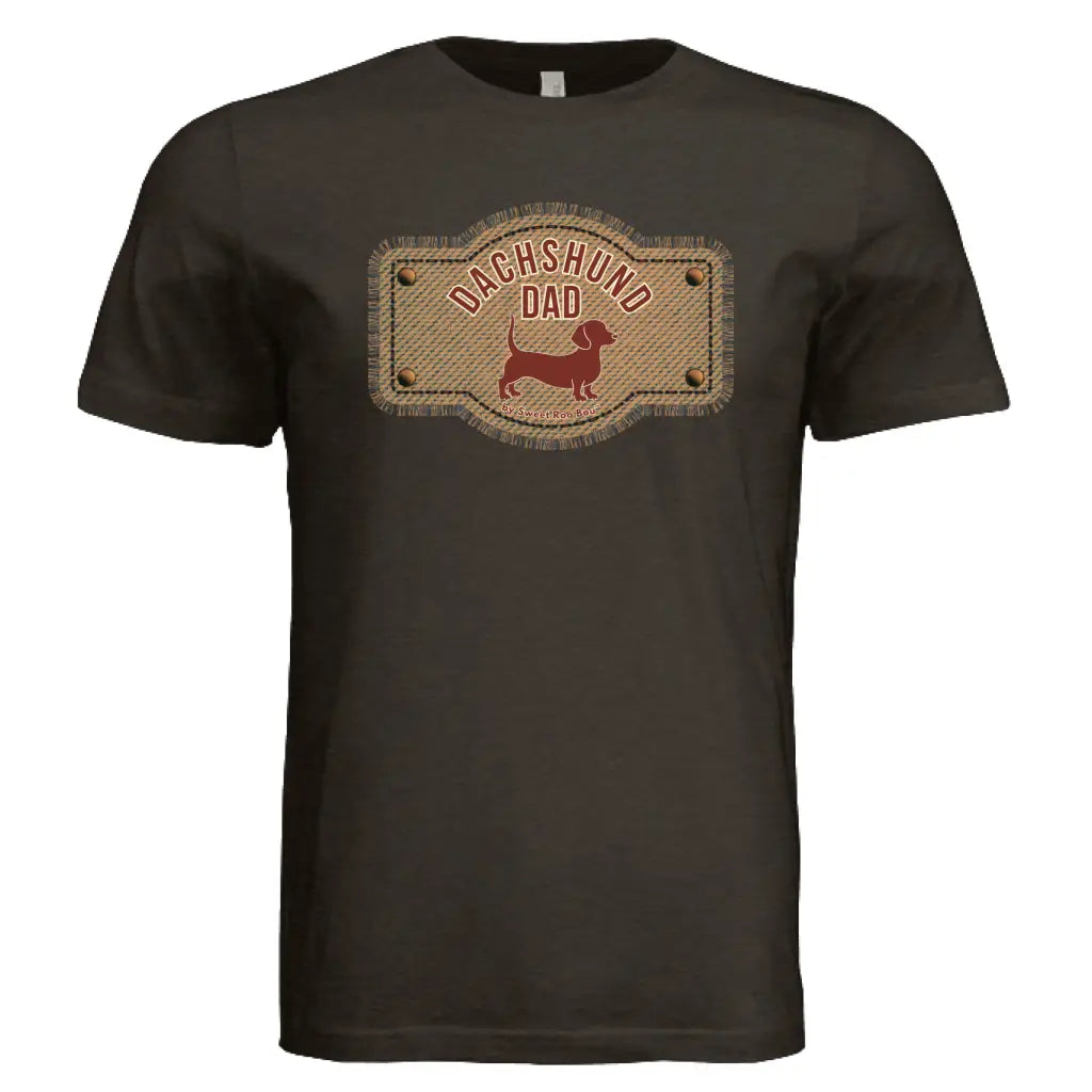 Exclusive red dachshund dad tee featuring artwork by Sweet Roo Bou™. A doxie must-have! Soft BELLA + CANVAS fit