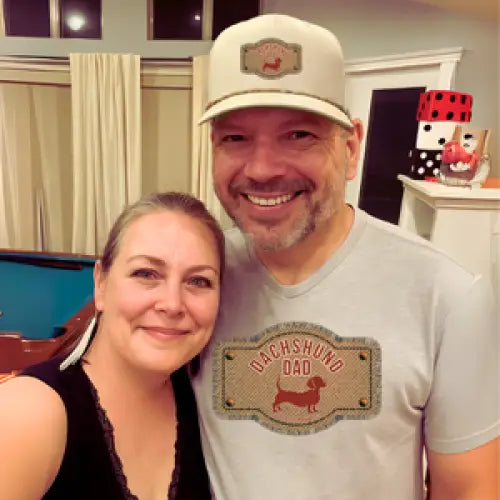 Exclusive red dachshund dad tee featuring artwork by Sweet Roo Bou™. A doxie must-have! Soft BELLA + CANVAS fit