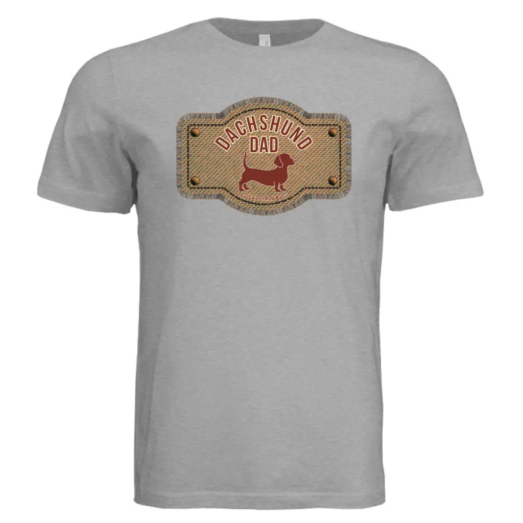 Exclusive red dachshund dad tee featuring artwork by Sweet Roo Bou™. A doxie must-have! Soft BELLA + CANVAS fit