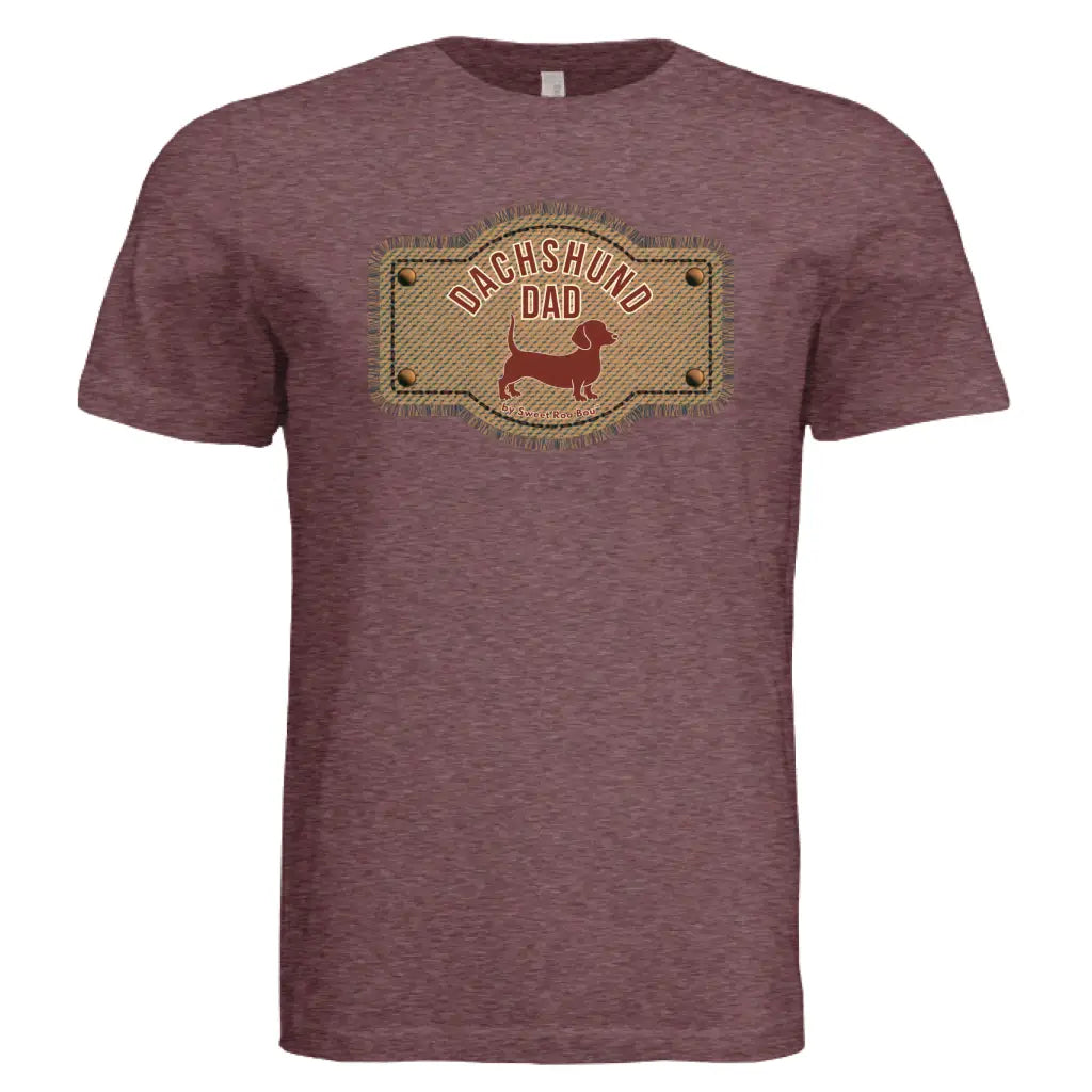 Exclusive red dachshund dad tee featuring artwork by Sweet Roo Bou™. A doxie must-have! Soft BELLA + CANVAS fit