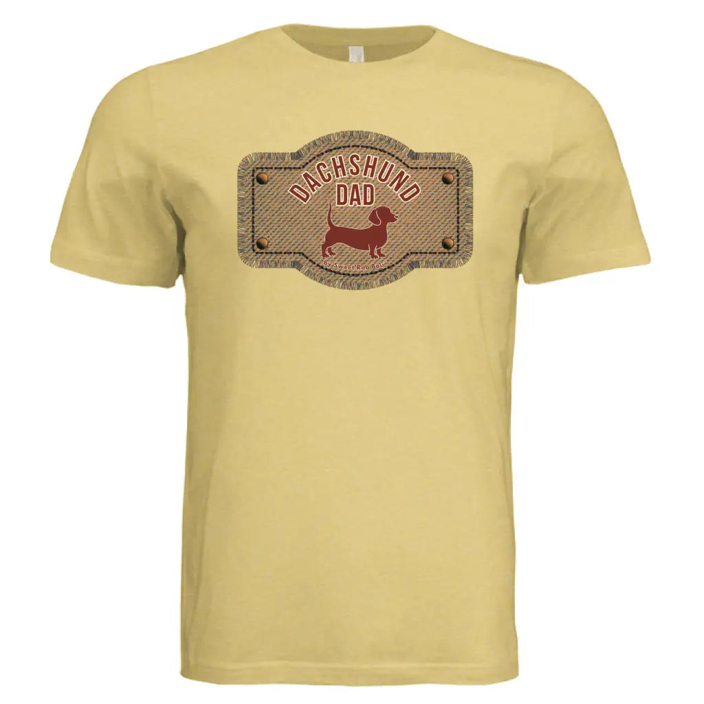 Exclusive red dachshund dad tee featuring artwork by Sweet Roo Bou™. A doxie must-have! Soft BELLA + CANVAS fit