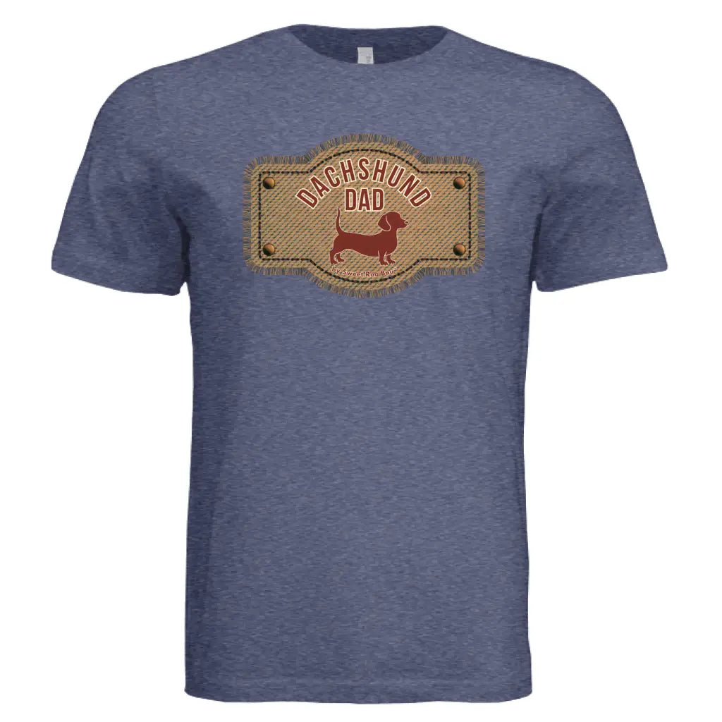 Exclusive red dachshund dad tee featuring artwork by Sweet Roo Bou™. A doxie must-have! Soft BELLA + CANVAS fit