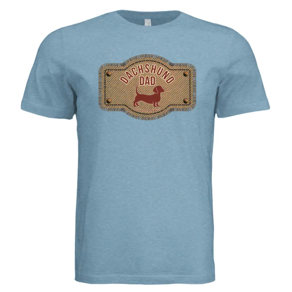 Exclusive red dachshund dad tee featuring artwork by Sweet Roo Bou™. A doxie must-have! Soft BELLA + CANVAS fit
