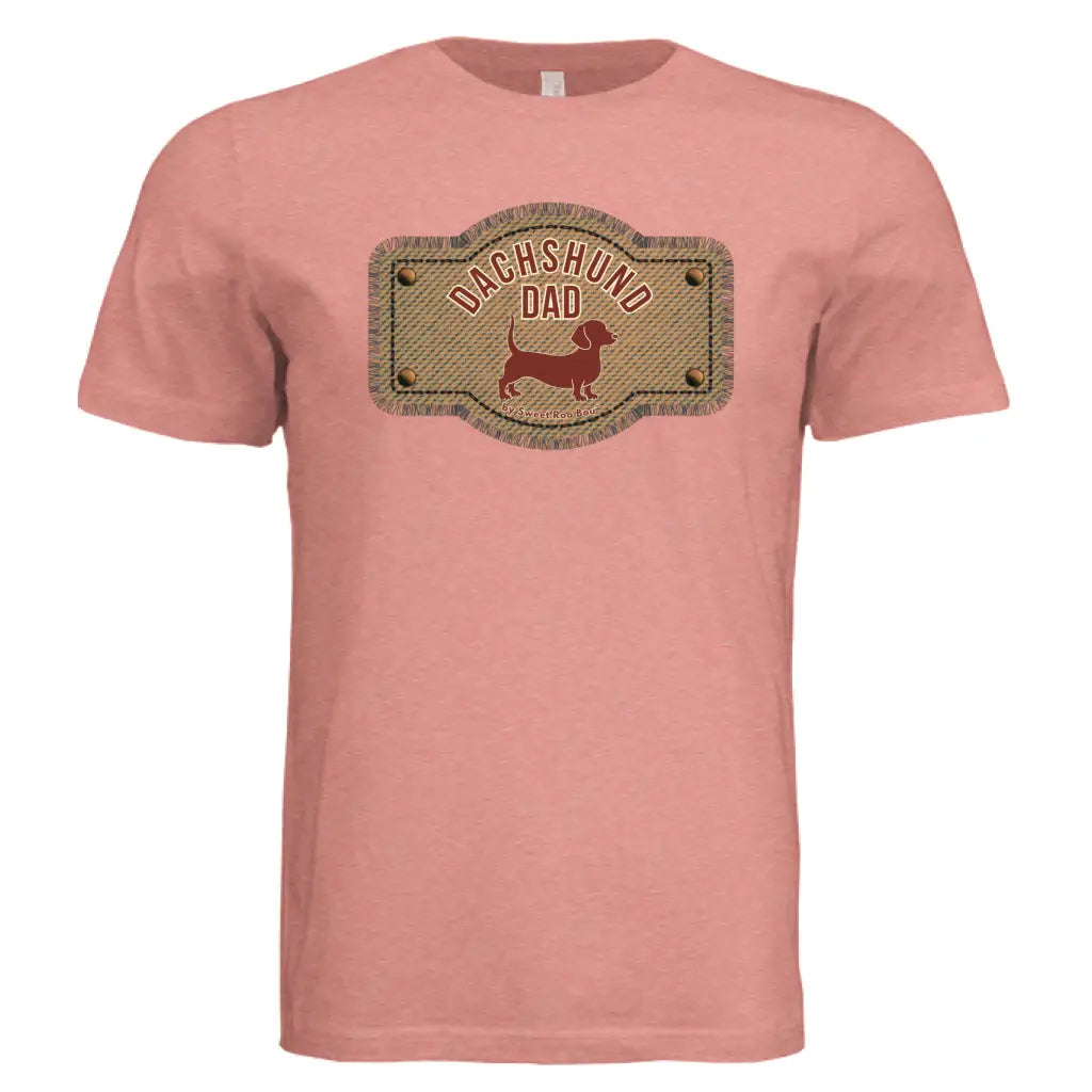 Exclusive red dachshund dad tee featuring artwork by Sweet Roo Bou™. A doxie must-have! Soft BELLA + CANVAS fit