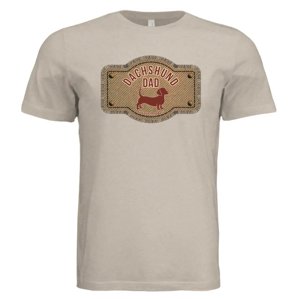 Exclusive red dachshund dad tee featuring artwork by Sweet Roo Bou™. A doxie must-have! Soft BELLA + CANVAS fit