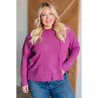 Our Relax Already Sweater in Light Plum features a soft mid weight brushed ribbed knit round neckline drop shoulder