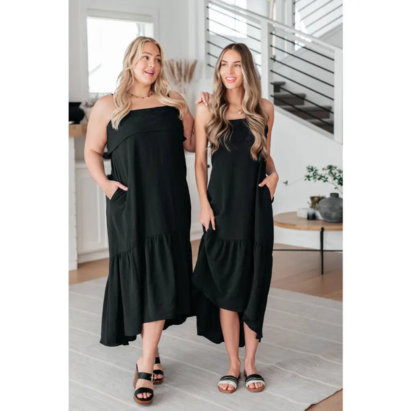 Relaxed Date Night Black Maxi Dress - Dresses