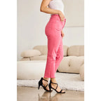 Our RFM Dylan Tummy Control Cropped Jeans high-waisted jeans give you tummy control to help rock your perfect shape!