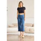 Introducing our new RFM Tummy Control Cropped Chloe Jeans in Blue Slate! These stylish jeans feature a high waist
