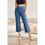 Introducing our new RFM Tummy Control Cropped Chloe Jeans in Blue Slate! These stylish jeans feature a high waist