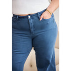 Introducing our new RFM Tummy Control Cropped Chloe Jeans in Blue Slate! These stylish jeans feature a high waist
