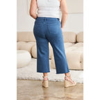 Introducing our new RFM Tummy Control Cropped Chloe Jeans in Blue Slate! These stylish jeans feature a high waist