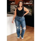 Your best outfits start with our Rose High Rise 90’s Straight Judy Blue Jeans! Featuring a gorgeous dark wash high rise