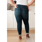 The Rowena Pull On Judy Blue Slim Cut Jeans provide a sleek and slimming fit with faux front pockets functional back
