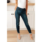 The Rowena Pull On Judy Blue Slim Cut Jeans provide a sleek and slimming fit with faux front pockets functional back
