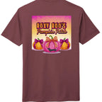 Pumpkin tee with Roxy Roo’s miniature dachshund silhouette paw print bow unisex fit and cozy comfort for fall pumpkin