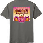 Pumpkin tee with Roxy Roo’s miniature dachshund silhouette paw print bow unisex fit and cozy comfort for fall pumpkin