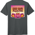 Pumpkin tee with Roxy Roo’s miniature dachshund silhouette paw print bow unisex fit and cozy comfort for fall pumpkin