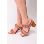 Our Scrunchy Strap Heels in Blush by Corkys are perfect for just about any occasion! Made with soft suede-like material