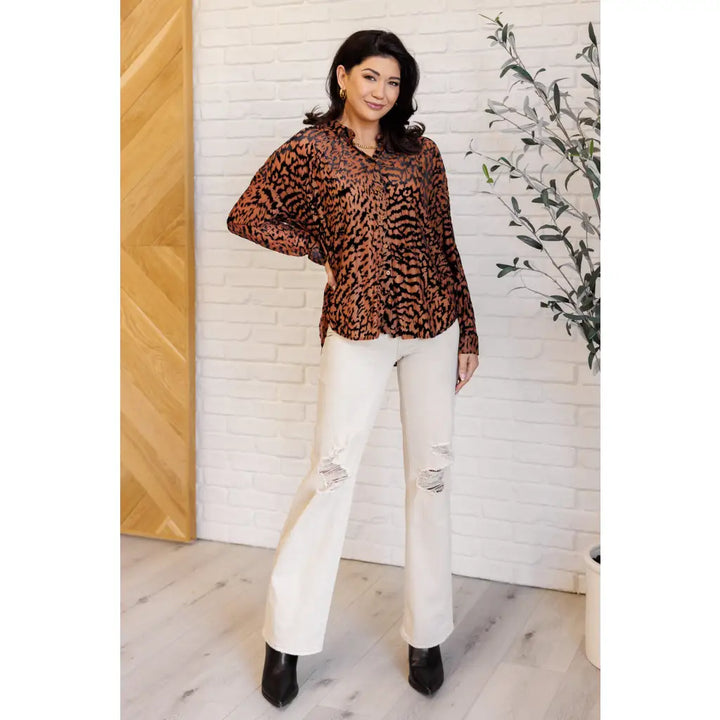 Seriously Fierce Animal Print Blouse - Tops