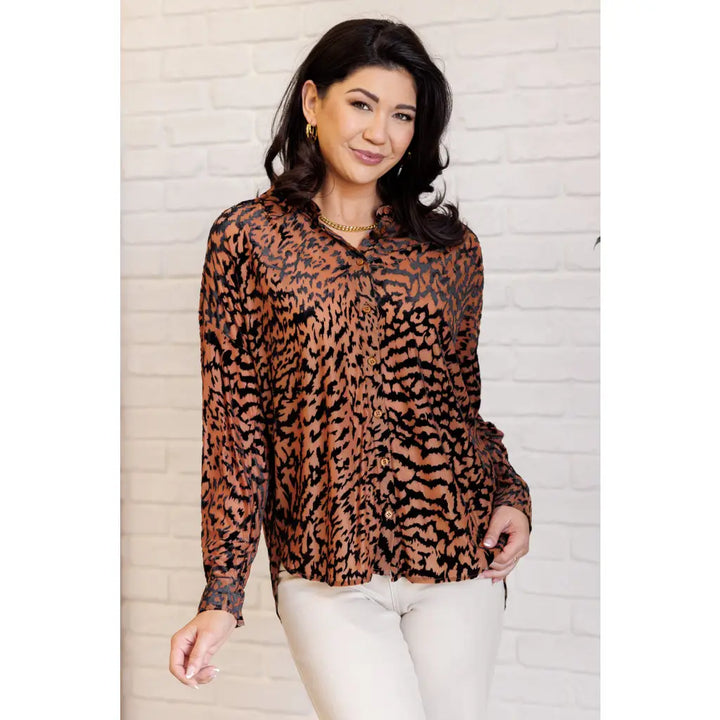 Seriously Fierce Animal Print Blouse - Tops