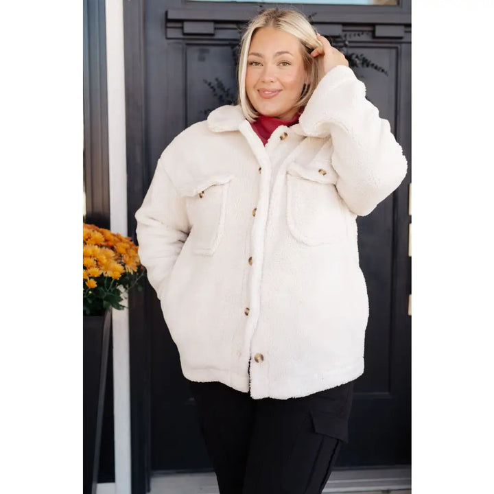 Shrouded in Sherpa Coat – Luxe Warmth and Effortless Style