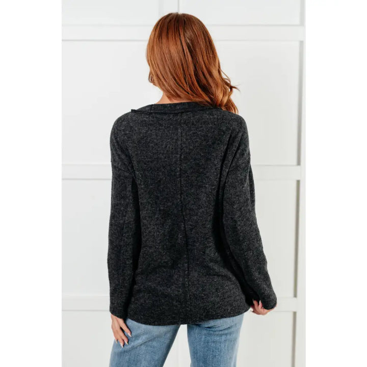 Simply Soft Sweater in Black - Tops