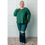 Take on the day in style and comfort with our Simply Soft Sweater Green. Made from luxurious stretchy brushed hacci