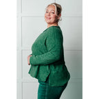 Take on the day in style and comfort with our Simply Soft Sweater Green. Made from luxurious stretchy brushed hacci