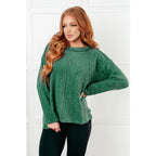 Take on the day in style and comfort with our Simply Soft Sweater Green. Made from luxurious stretchy brushed hacci
