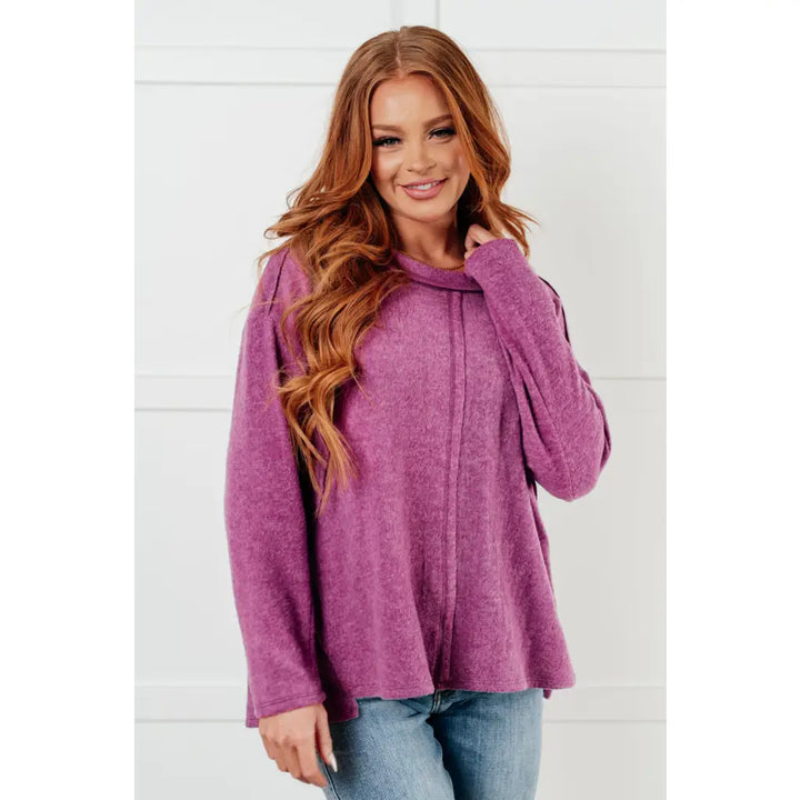 Simply Soft Sweater in Light Plum - Tops