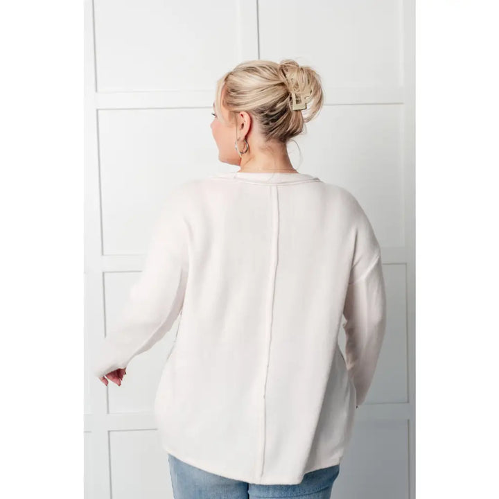 Simply Soft Sweater in Sand Beige - Tops