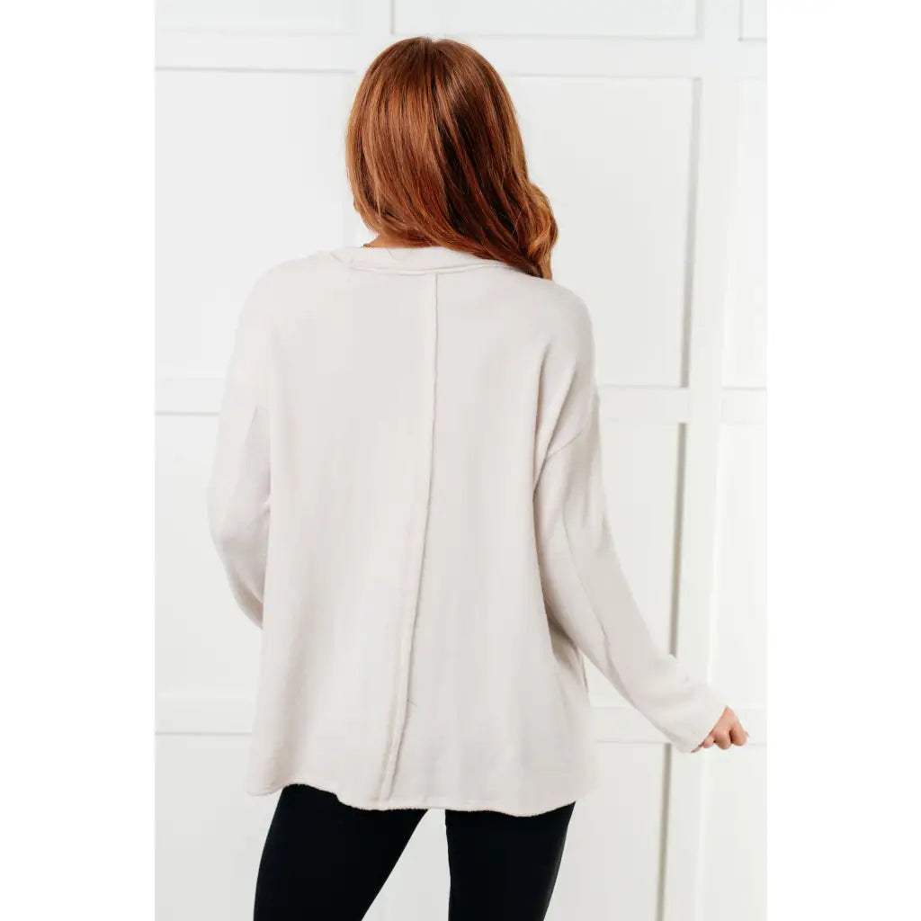 Take on the day in style and comfort with our Simply Soft Sweater Sand Beige. Made from luxurious stretchy brushed